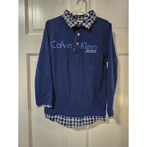 Calvin Klein Shirt Collared Polo Boys Size 6 Blue